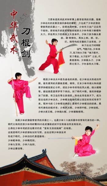 中华武术刀棍剑图片