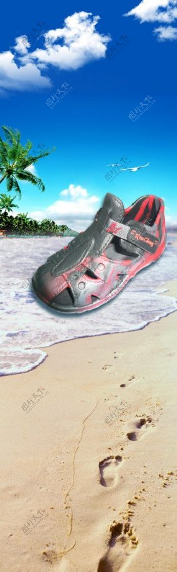 沙滩鞋海报图片