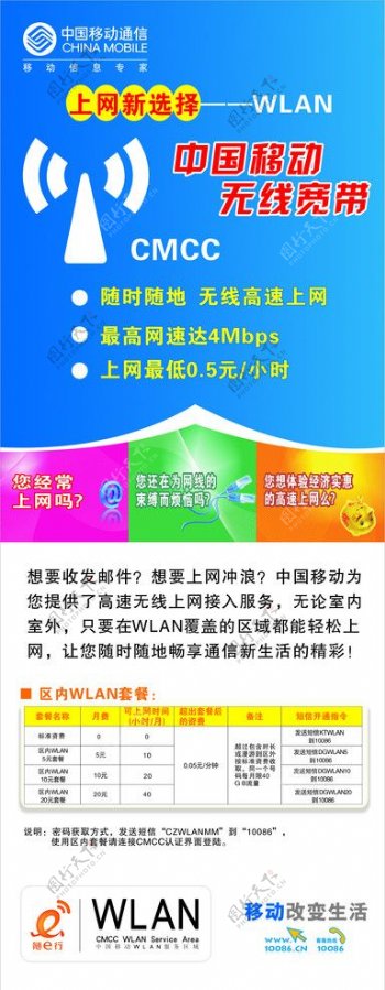 中国移动WLAN展架宣传广告图片
