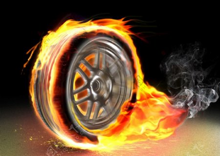 燃烧的轮胎图片