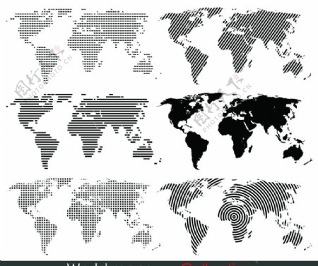 世界板块矢量图片