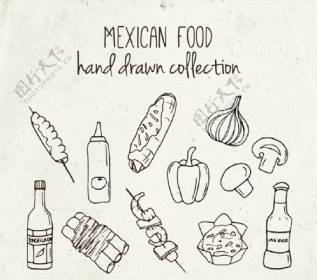 11款手绘墨西哥食物矢量素材