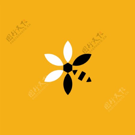 精致矢量蜜蜂logo设计