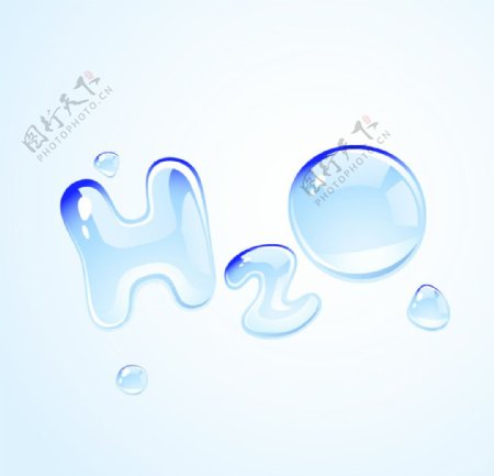 H2O形状水滴