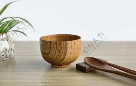 木碗中式餐具