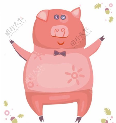 卡通可爱动物猪素材