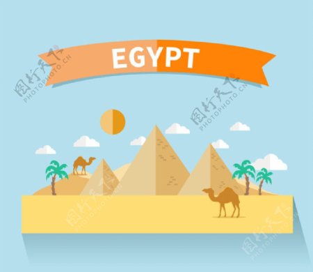 创意埃及旅行插画