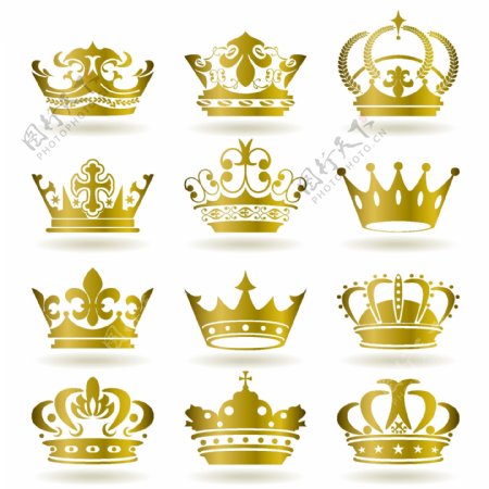 金色皇冠设计矢量素材
