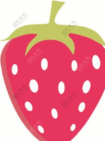 可爱卡通水果草莓矢量图
