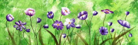 紫色鲜花装饰画