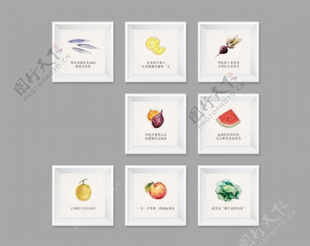 水果蔬菜照片墙可自由编辑