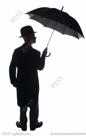 雨伞下的男人