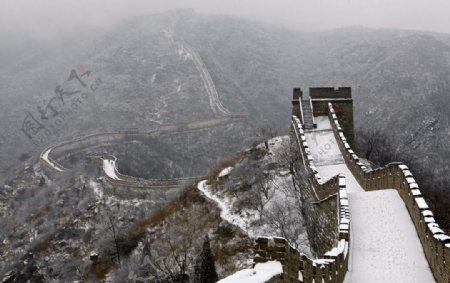 北京慕田峪长城雪景