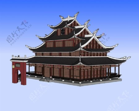 财神庙3D模型