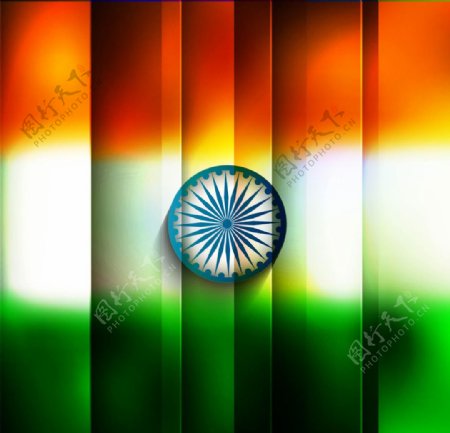 美丽闪亮的印度国旗图案