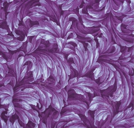 高清手绘紫色花叶花纹