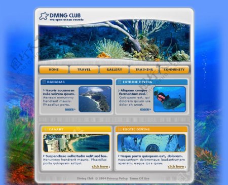 海洋海底景色乐园网页
