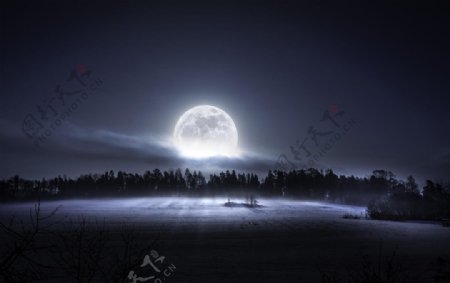 夜色下的月亮