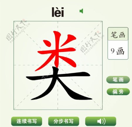 中国汉字类字笔画教学动画视频
