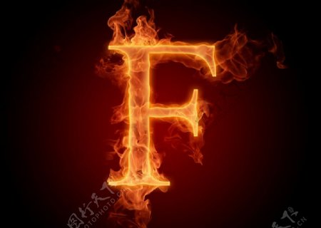 字母f火焰效果创意组合