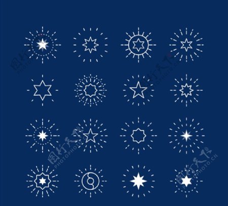 16款创意星星图标设计矢量素材