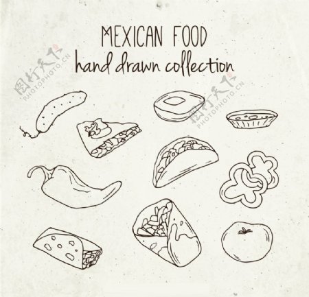 美味的墨西哥草图粮食