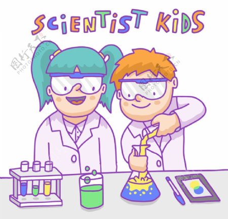 彩色科学家的孩子