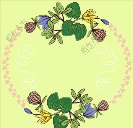 春天的花卉花环插图