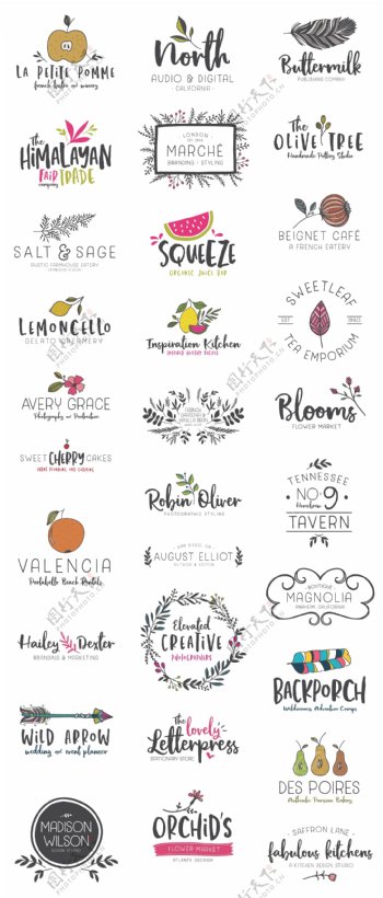 30个卡通水果logo设计