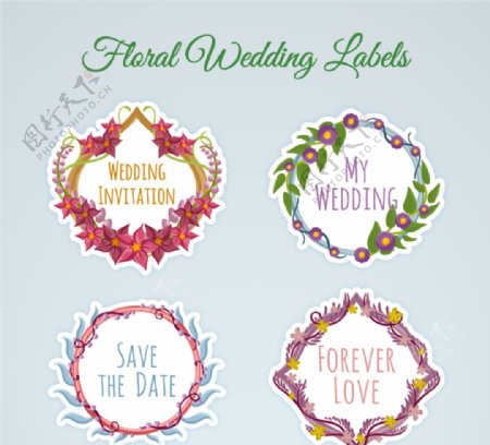 婚礼花卉标签