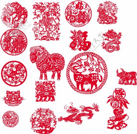 中国传统文化剪纸十二生肖