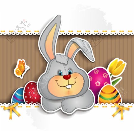 复活节彩蛋兔子剪贴画