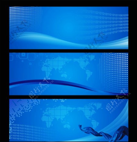 蓝色背景科技展板