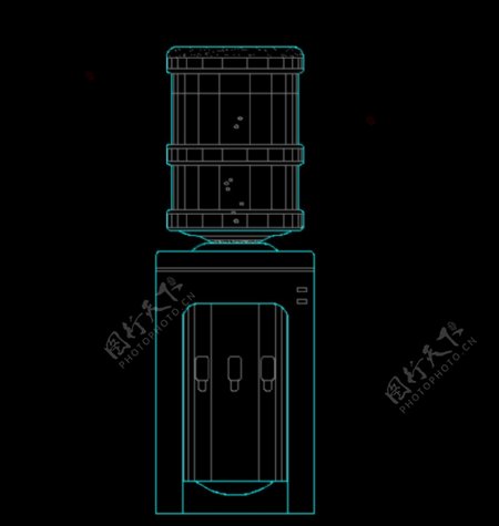 cad线条饮水机