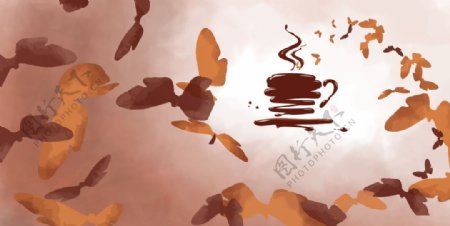 蝴蝶飞舞飘香咖啡