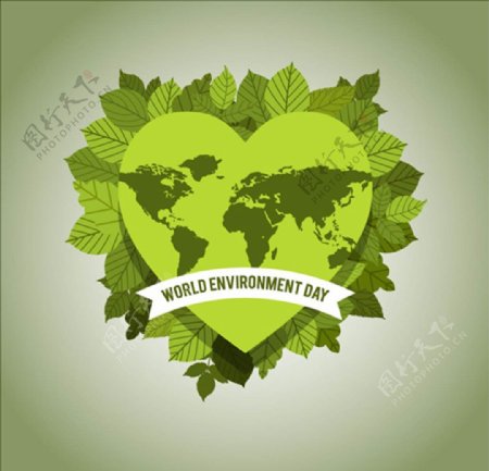 世界环境保护日爱心海报