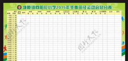 运动会成绩公布表