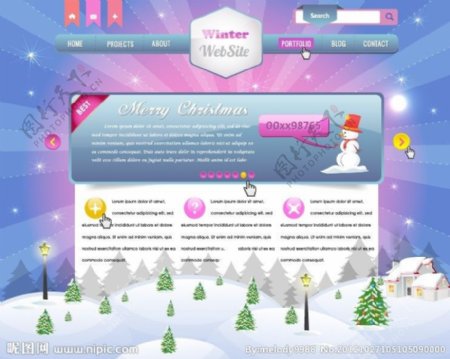 圣诞节网页主题设计模板