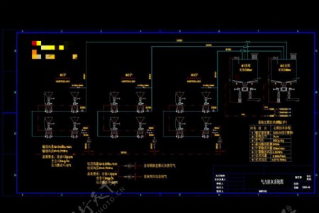 气力输灰工艺系统图CAD机械图