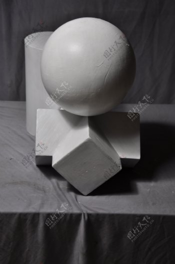 石膏几何体组合球体