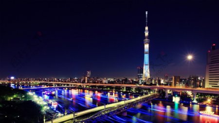 东京墨田区的夜景