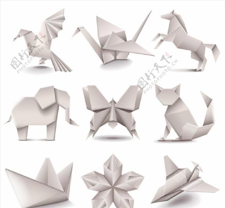 折纸艺术矢量素材