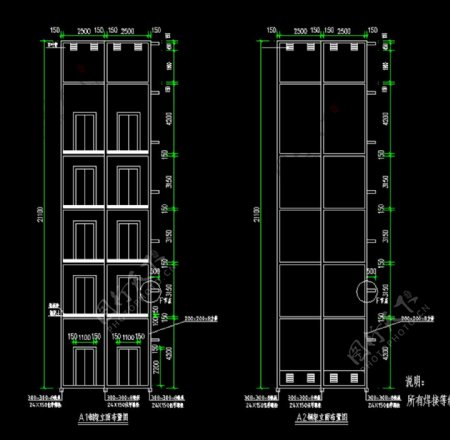钢架电梯施工图