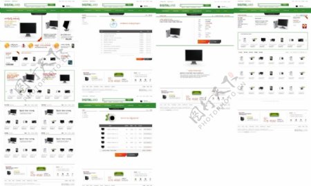 绿色黑白色电脑手机MP3网站