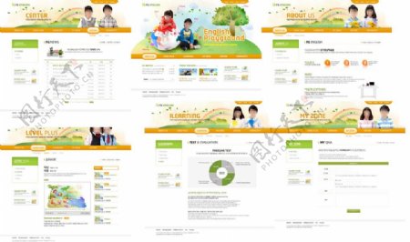 橙色小孩幼儿园英语辅导网站
