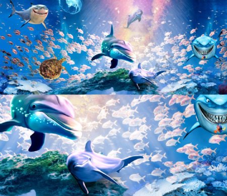梦幻海底世界3d富贵百鱼图