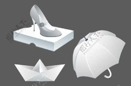 鞋盒纸船雨伞