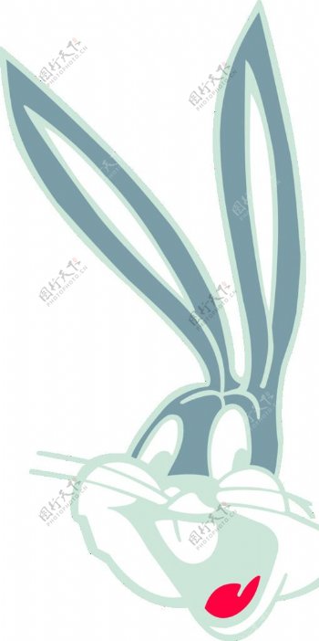 卡通兔子兔八哥矢量图