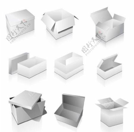 空白纸盒VI元素矢量素材
