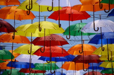 色彩艳丽丰富多彩高清壁纸雨伞公共领域图像
